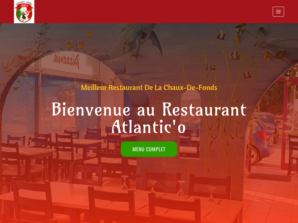Website von Restaurant Atlantico in La Chaux-de-Fonds