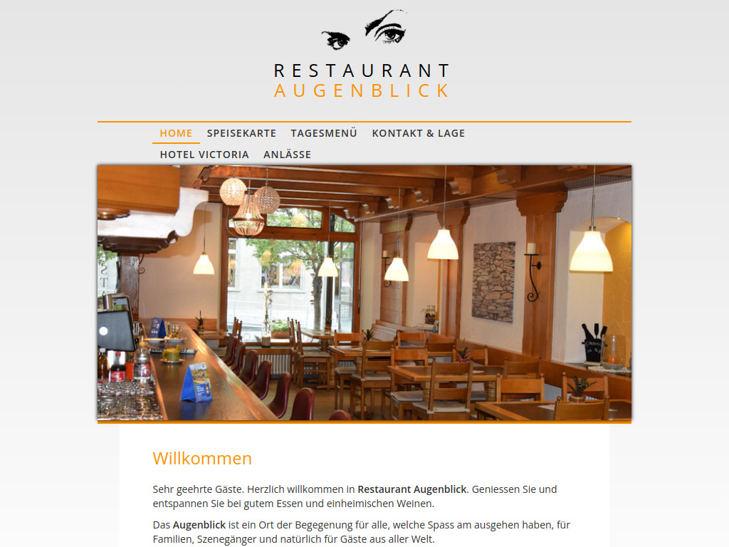 Website von Restaurant Augenblick in Brig