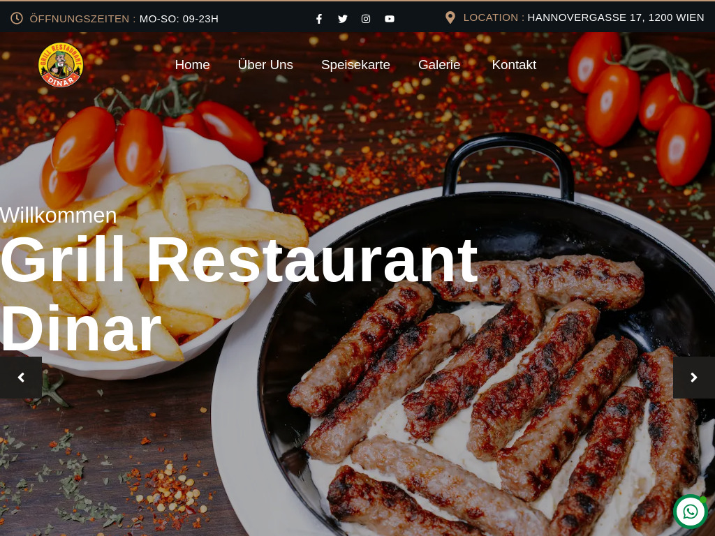 Website von Dinar Grill Restaurant Wien in Wien