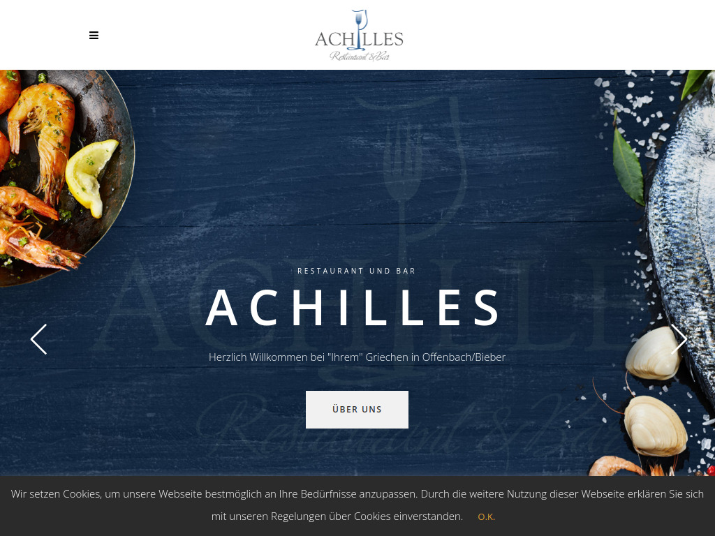 Website von Restaurant Bar Achilles in Offenbach am Main