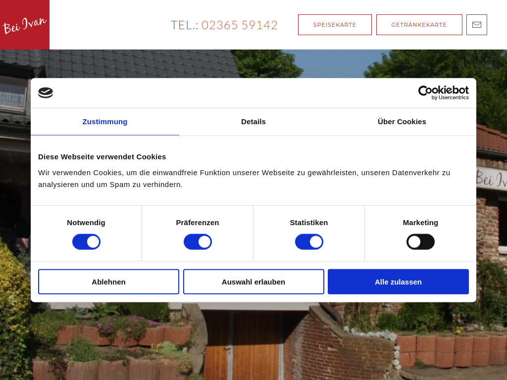 Website von Restaurant bei Ivan UG in Marl