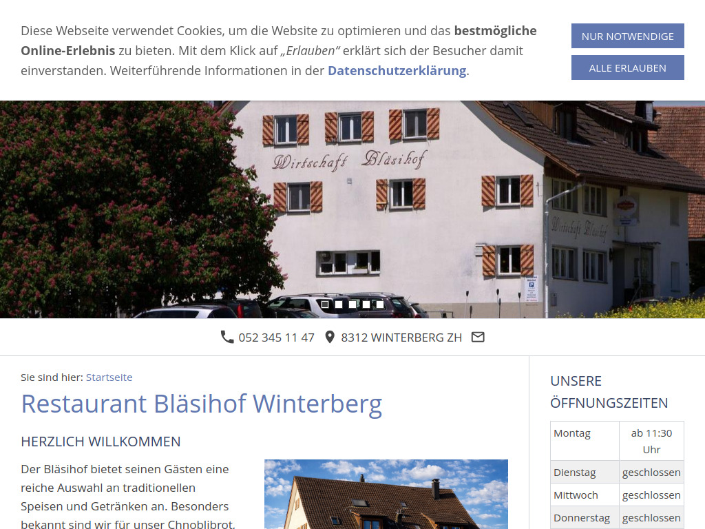 Website von Restaurant Bläsihof Winterberg in Winterberg