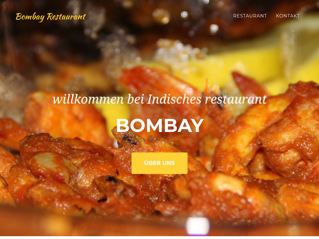 Website von Bombay Restaurant in Freising