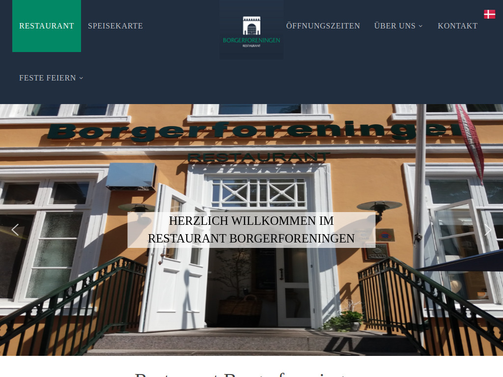 Website von Restaurant Borgerforeningen in Flensburg