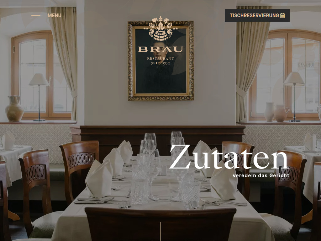 Website von Hotel Gasthof Bräu in Zell am Ziller