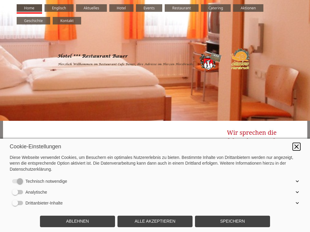 Website von Gasthof Restaurant Cafe Bauer GmbH in Hersbruck