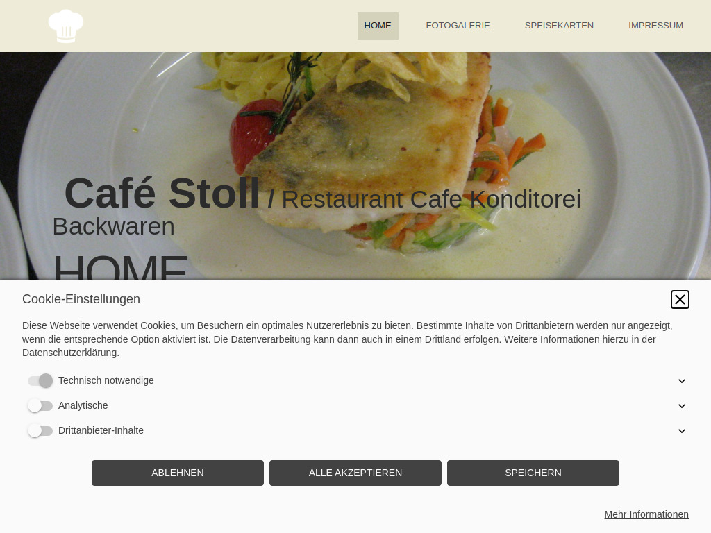 Website von Restaurant Café Stoll in Nürtingen