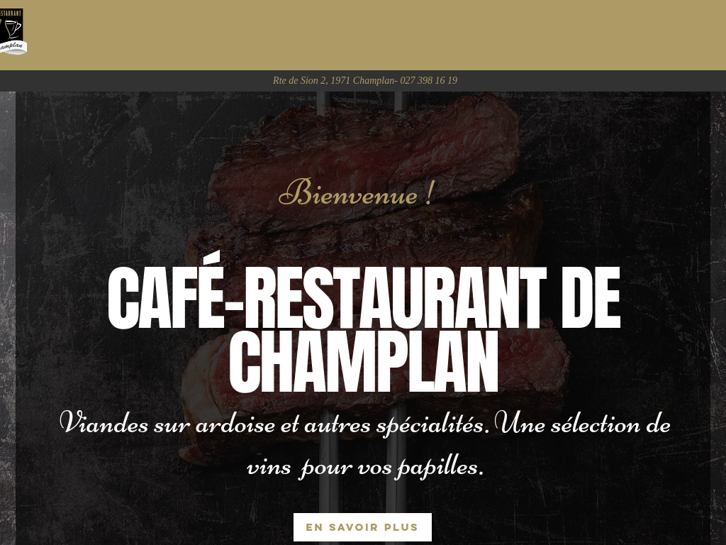 Website von Café-restaurant de champlan in Grimisuat