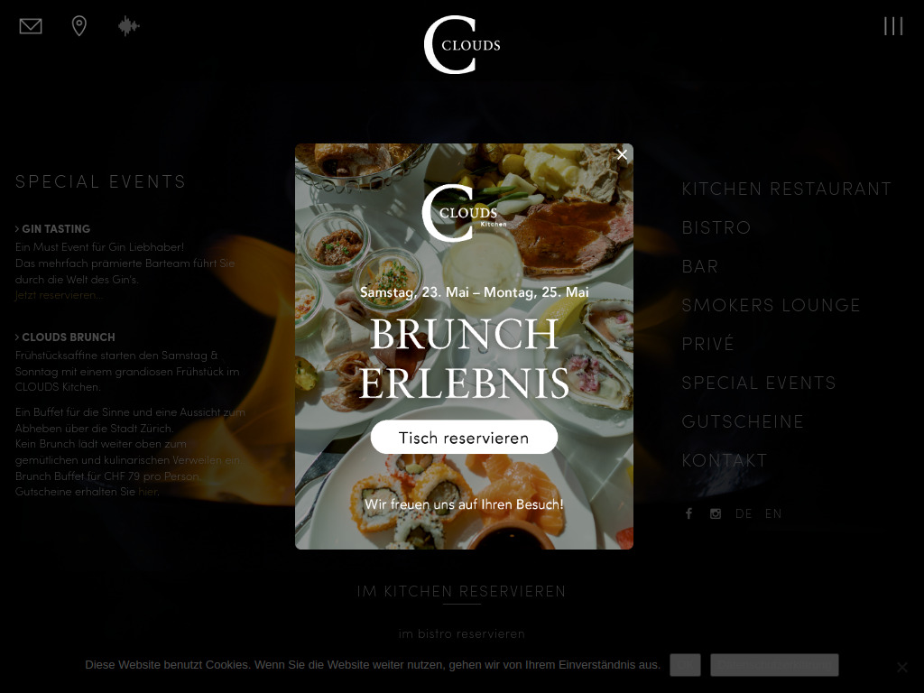 Website von restaurant-clouds.ch in Zürich