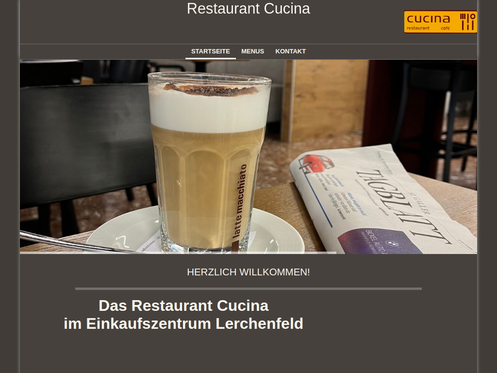 Website von Restaurant Cucina in St. Gallen