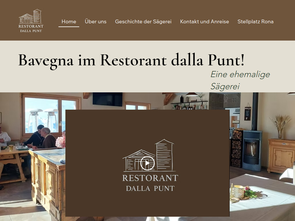 Website von Restorant dalla Punt in Rona