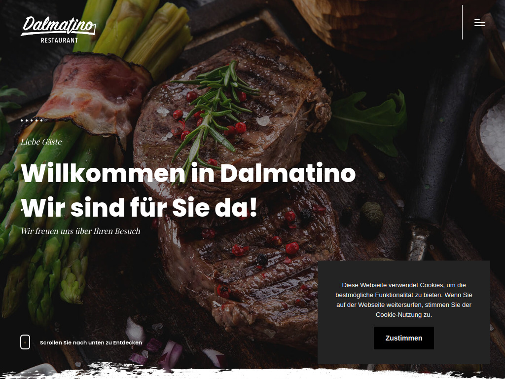 Website von Dalmatino - Kroatische Restaurant