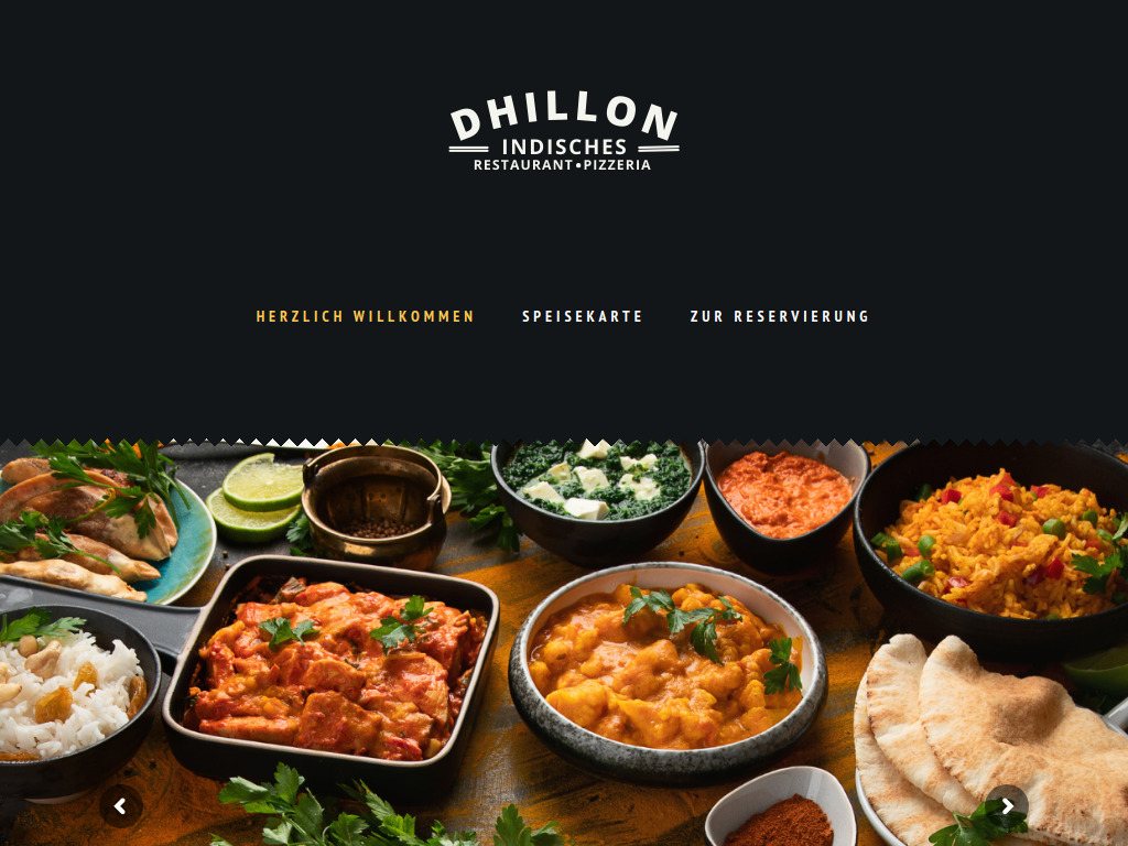 Website von Indisches Restaurant & Pizzeria Dhillon in Fischbachtal-Niedernhausen