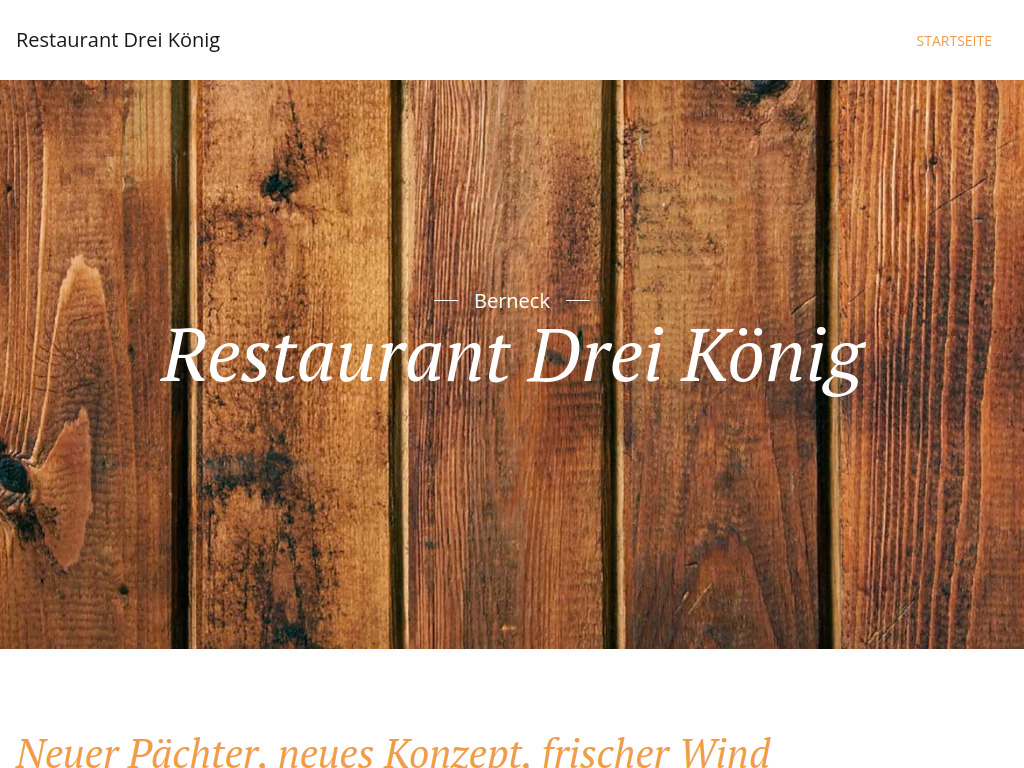 Website von Restaurant Drei König in Berneck