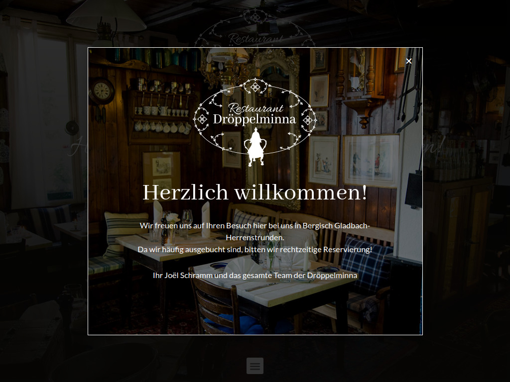 Website von Restaurant Dröppelminna in Bergisch Gladbach