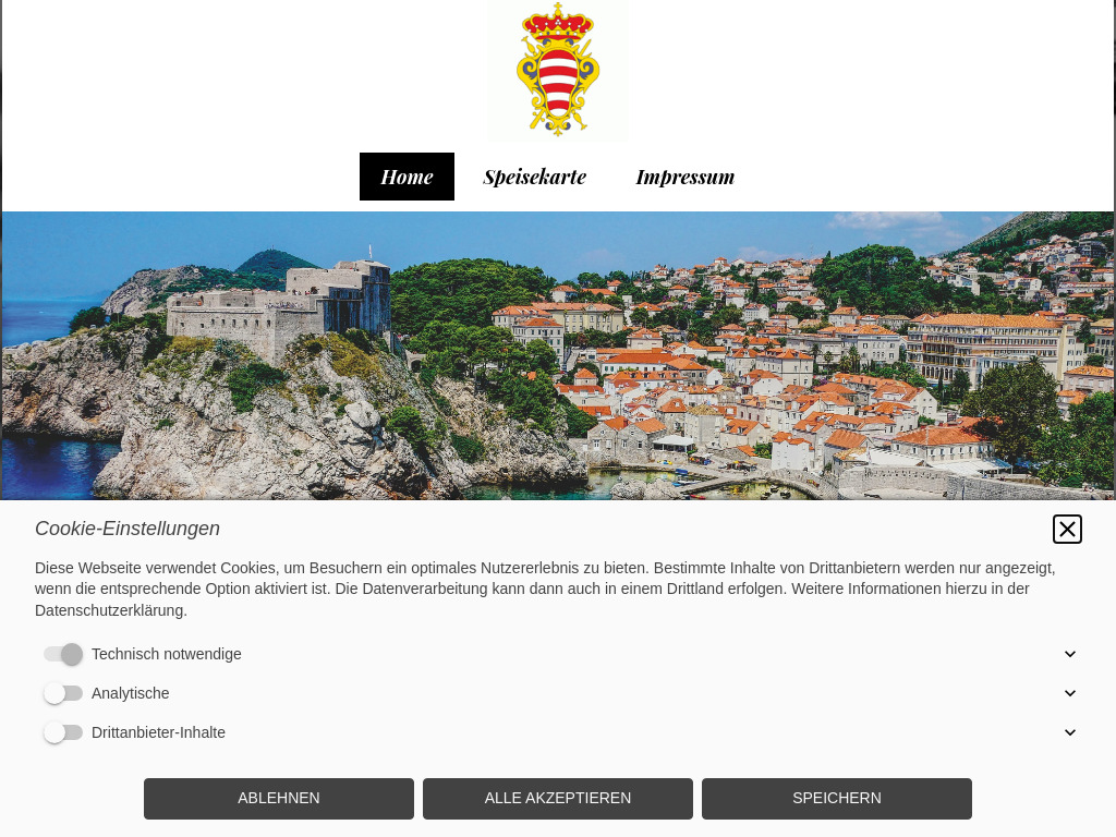 Website von Restaurant Dubrovnik in Berlin