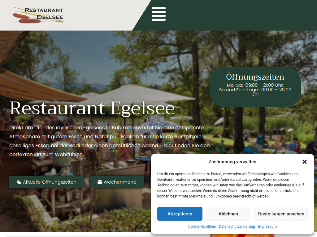 Website von Restaurant Egelsee GmbH in Freienbach