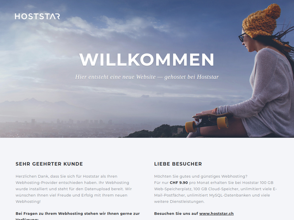 Website von HOSTSTAR - Multimedia Networks AG in Fraubrunnen