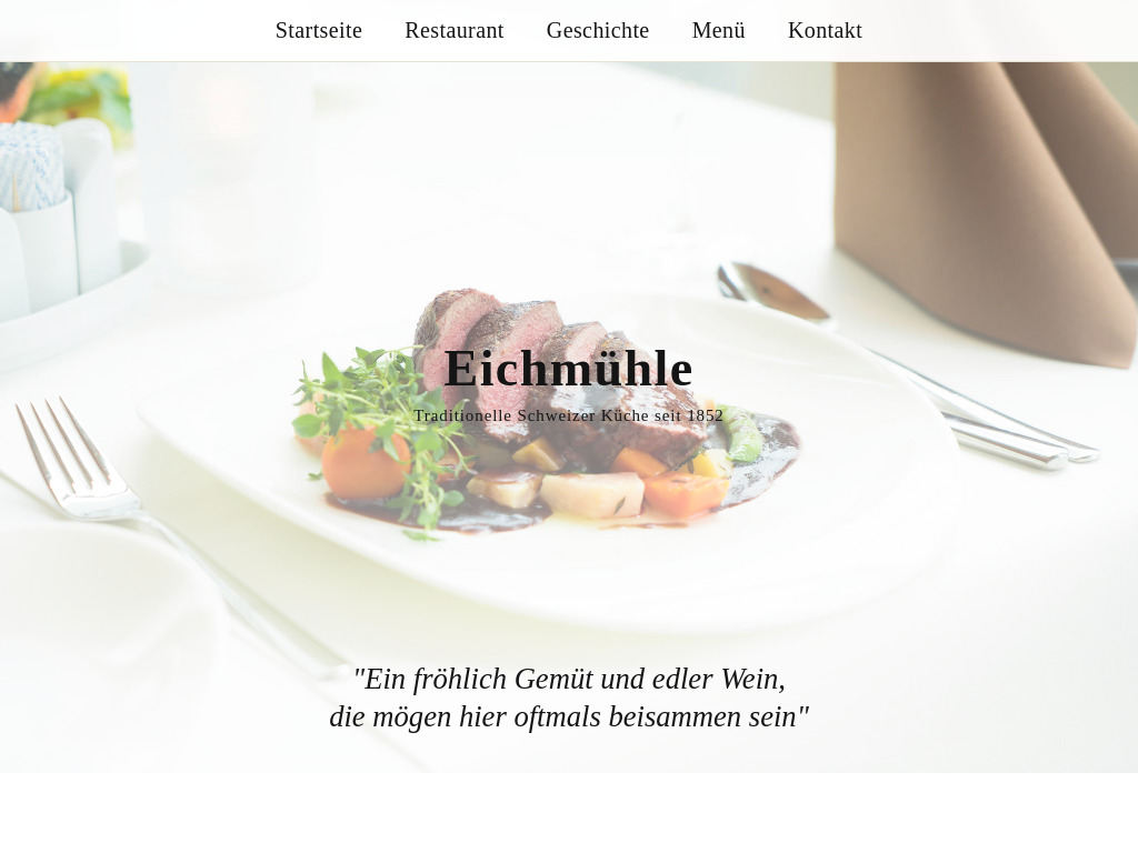 Website von Restaurant Eichmühle