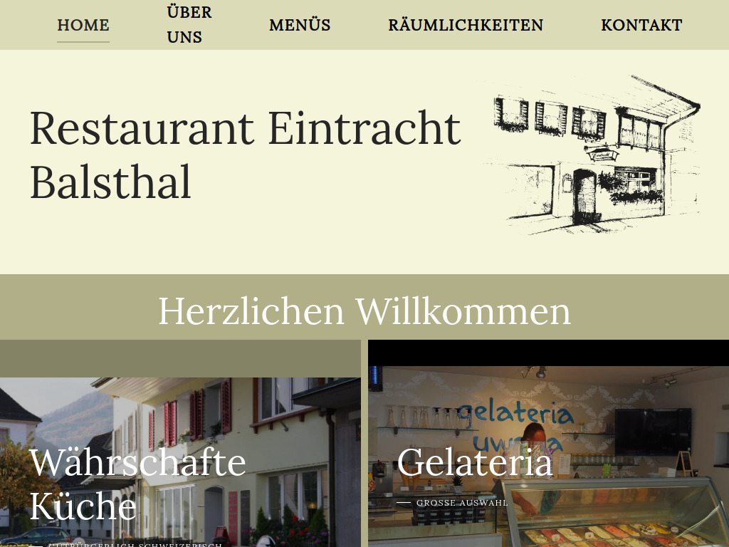 Website von Restaurant Eintracht Balsthal in Balsthal