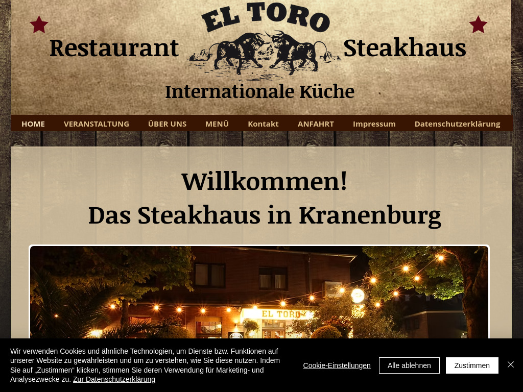 Website von El Toro e.K. in Kranenburg