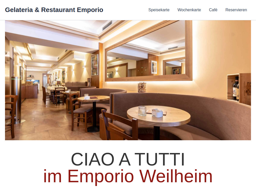Website von Emporio GmbH in Weilheim