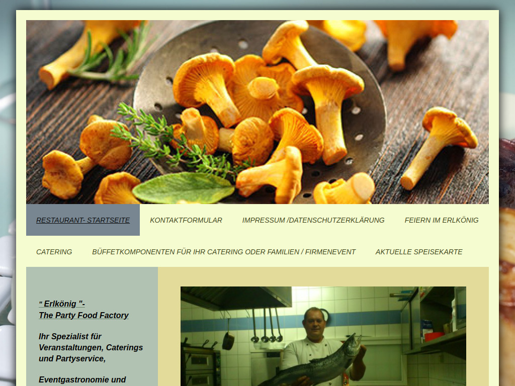 Website von Restaurant Erlkönig in Zierenberg-Oelshausen