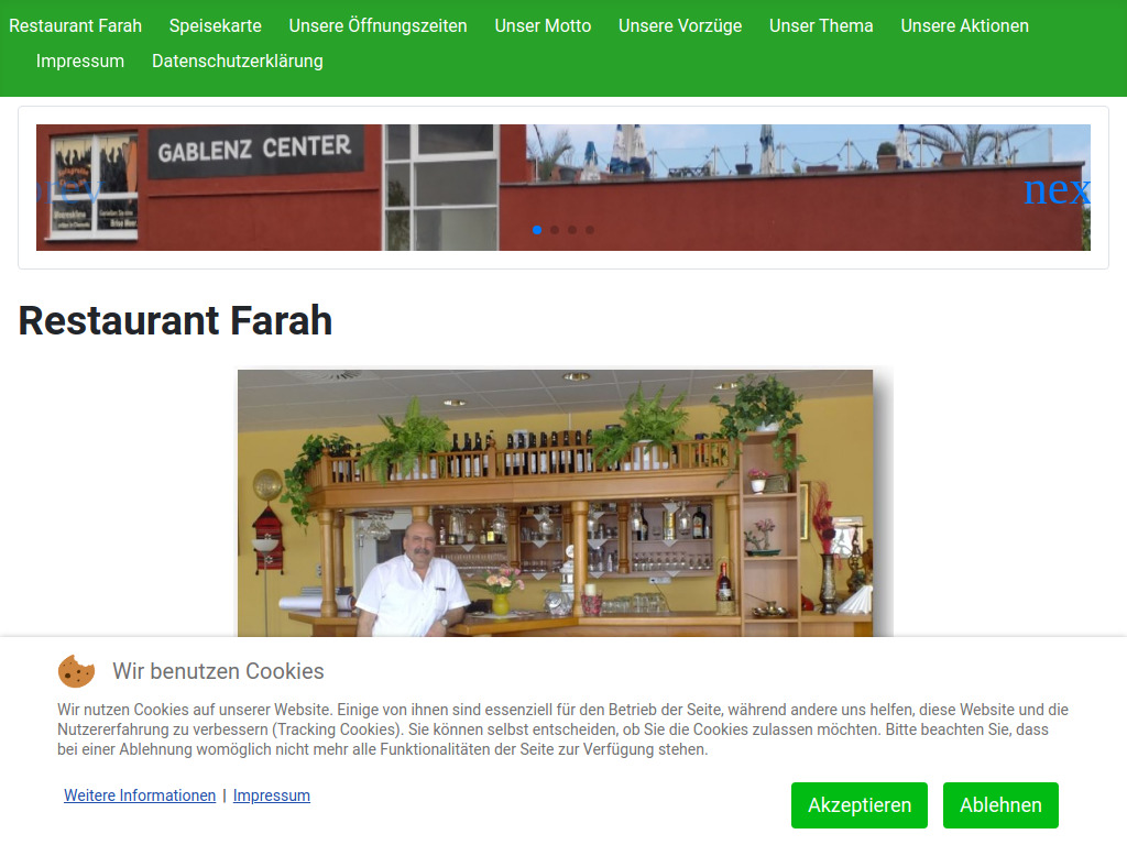Website von Restaurant Farah in Chemnitz