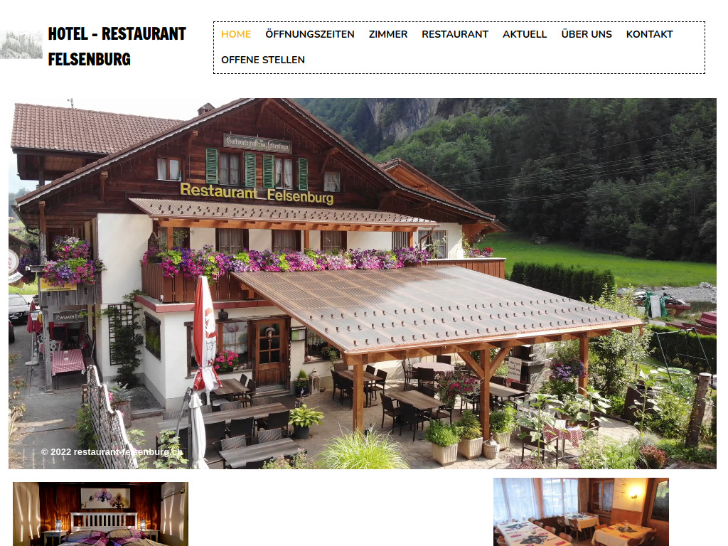 Website von Restaurant Felsenburg in Kandergrund