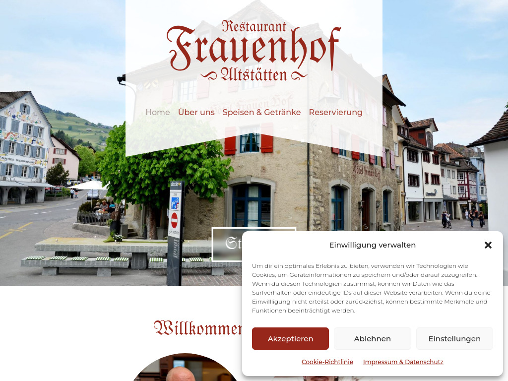 Website von Restaurant Frauenhof in Altstätten