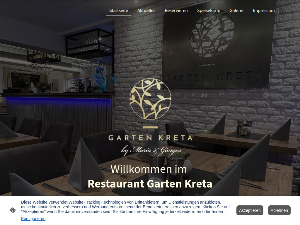Website von Restaurant Garten Kreta in Abenberg