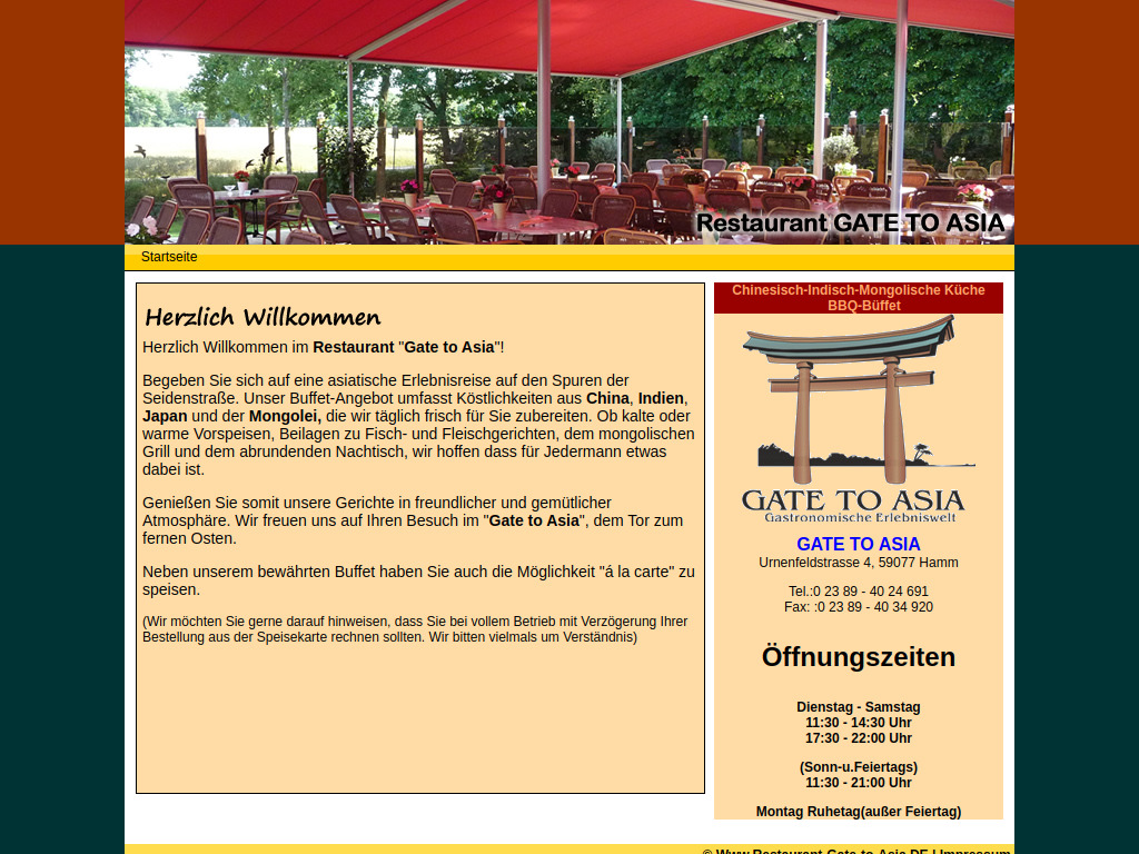 Website von GATE TO ASIA GmbH in Hamm