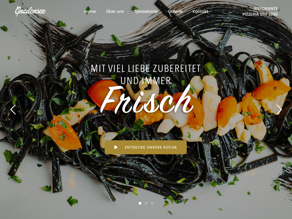 Website von Ristorante Pizzeria Gnadensee - Alina Bãlãnesc in Allensbach