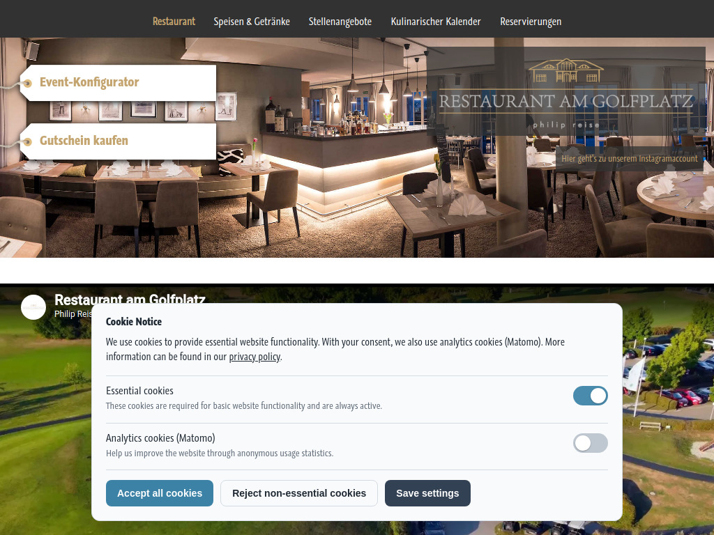 Website von Restaurant am Golfplatz