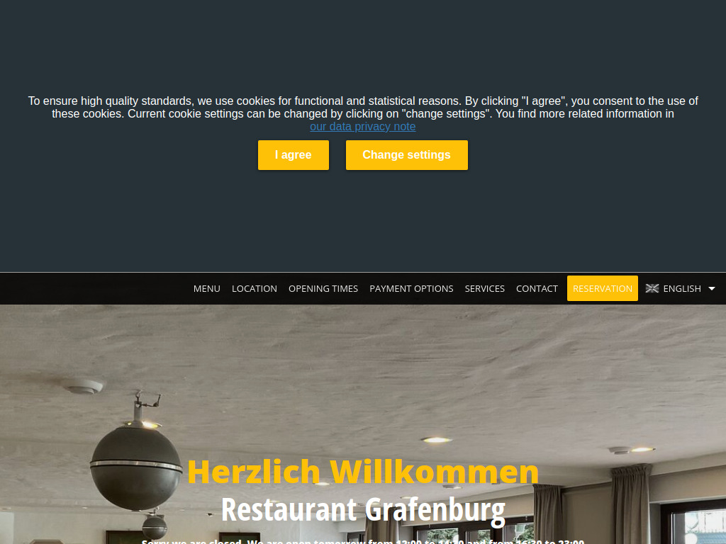 Website von Restaurant Grafenburg in Dortmund