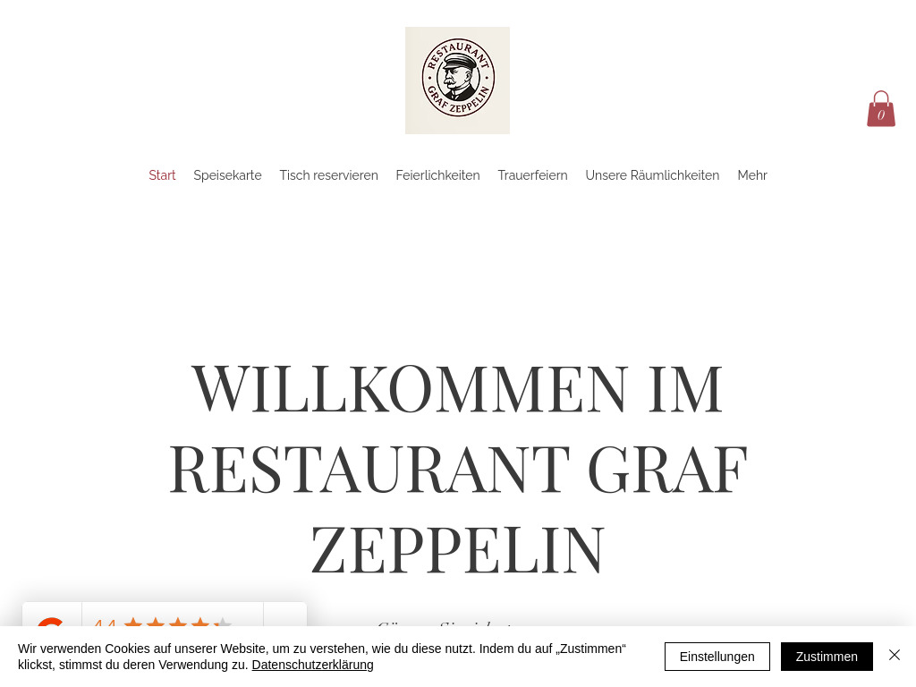 Website von Hotel-Restaurant "Zum Zeppelin" GmbH in Hamburg