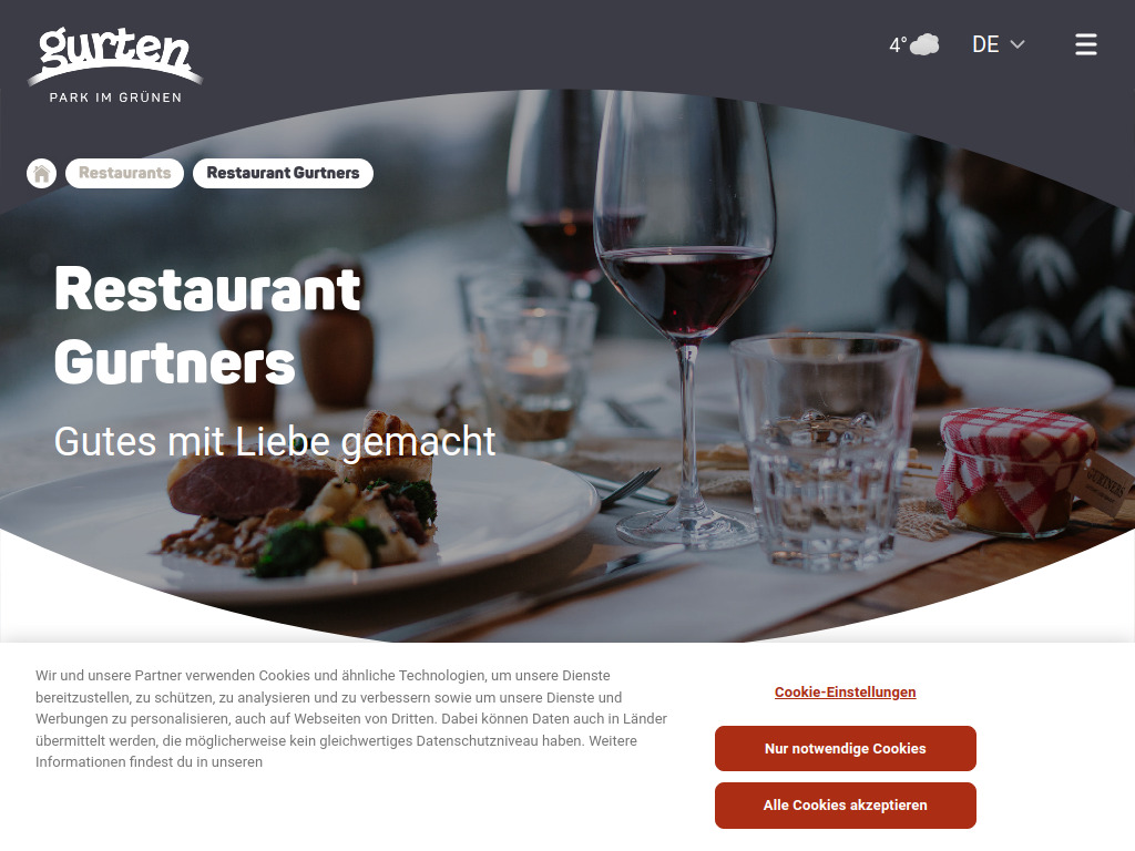 Website von Restaurant Gurtners