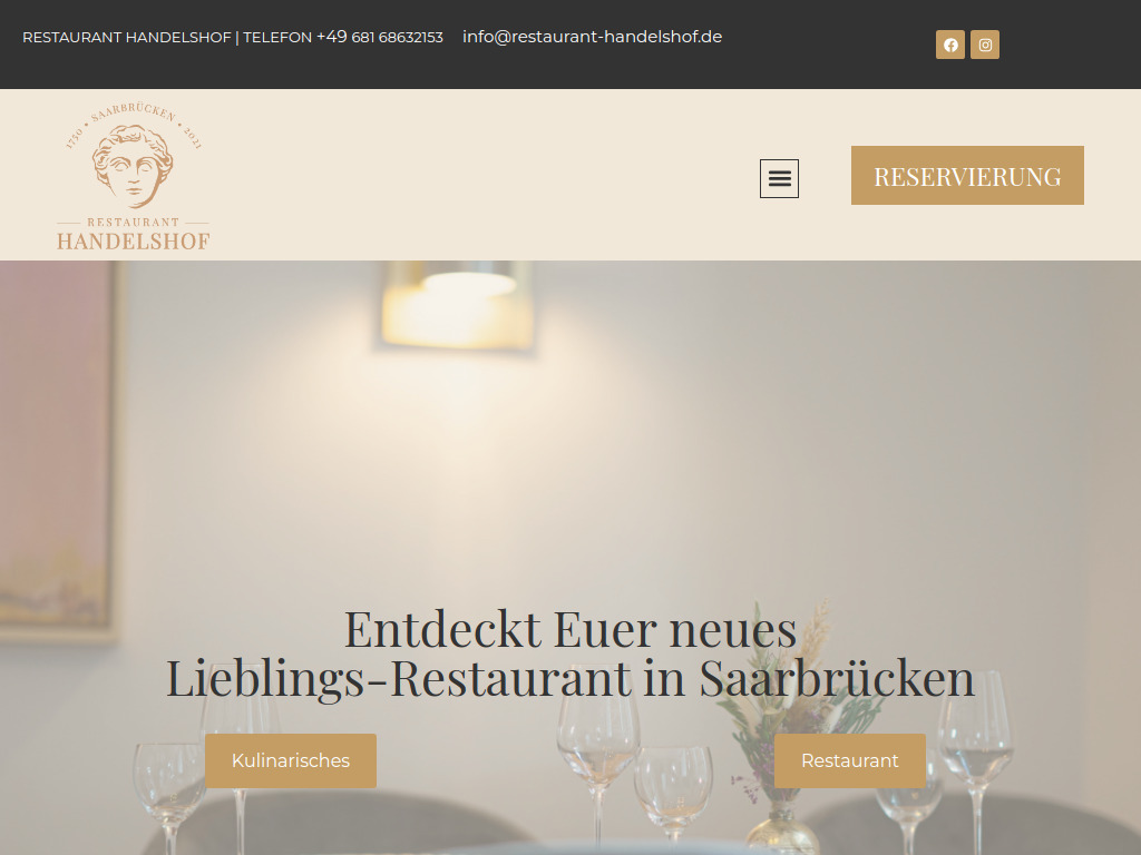 Website von Restaurant Handelshof UG in Saarbrücken