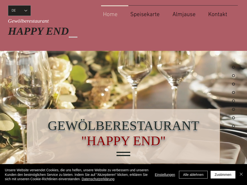 Website von Gewölberestaurant "Happy End" in Königstein