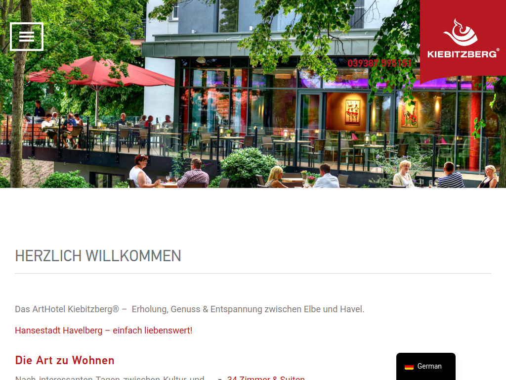 Website von Kiebitzberg® GmbH & Co. KG in Havelberg