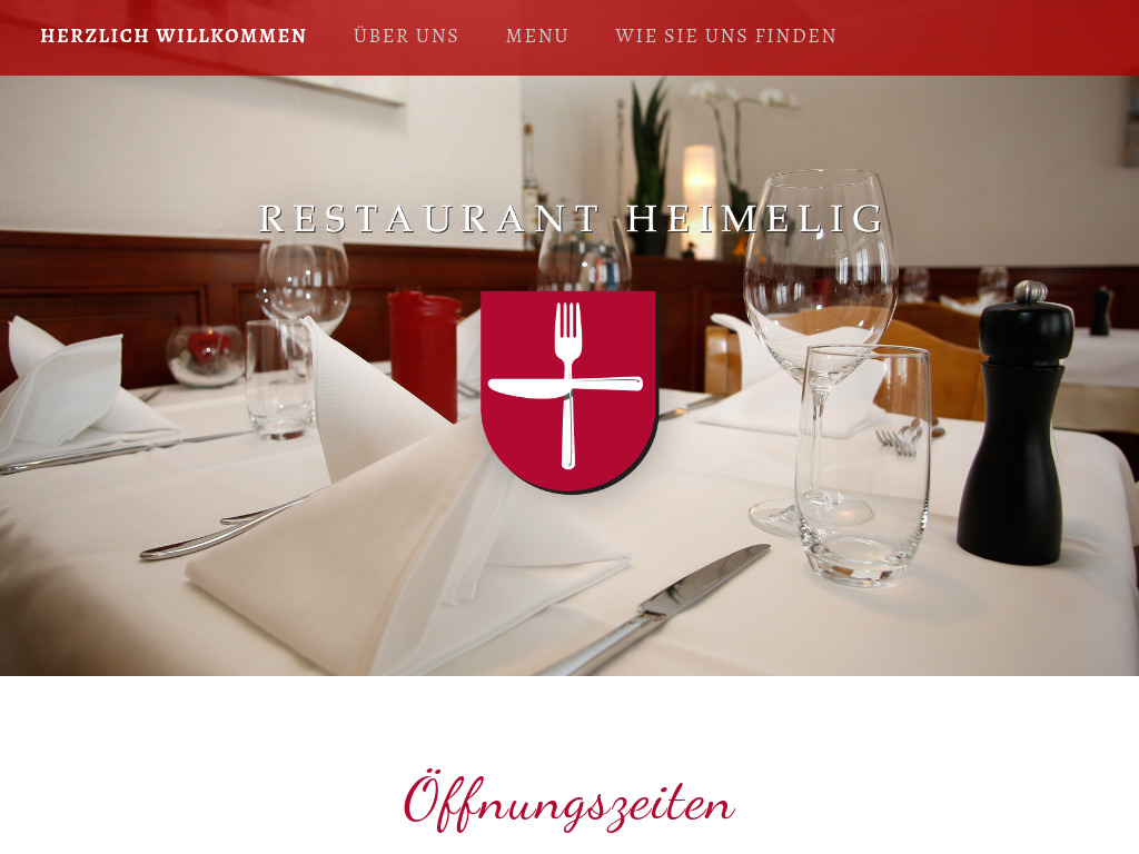 Website von Restaurant Heimelig in Bubendorf
