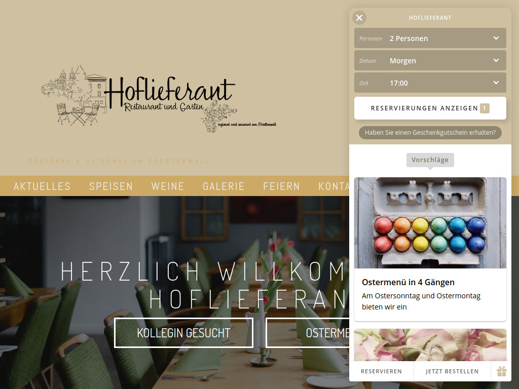 Website von Restaurant Hoflieferant in Magdeburg
