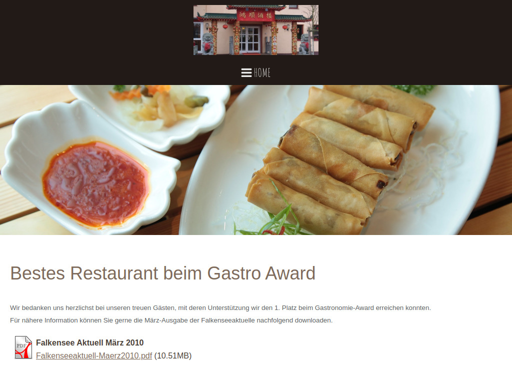 Website von Hong Shun GmbH in Falkensee