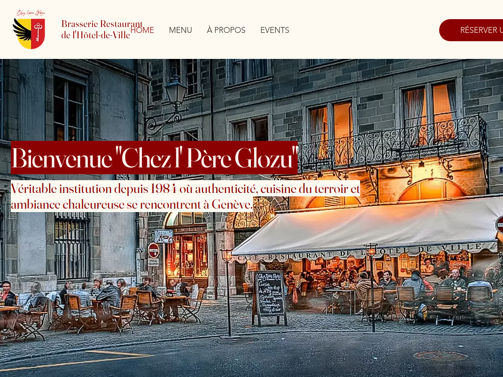 Website von Brasserie Restaurant de l'Hôtel-de-Ville Genève in Genf