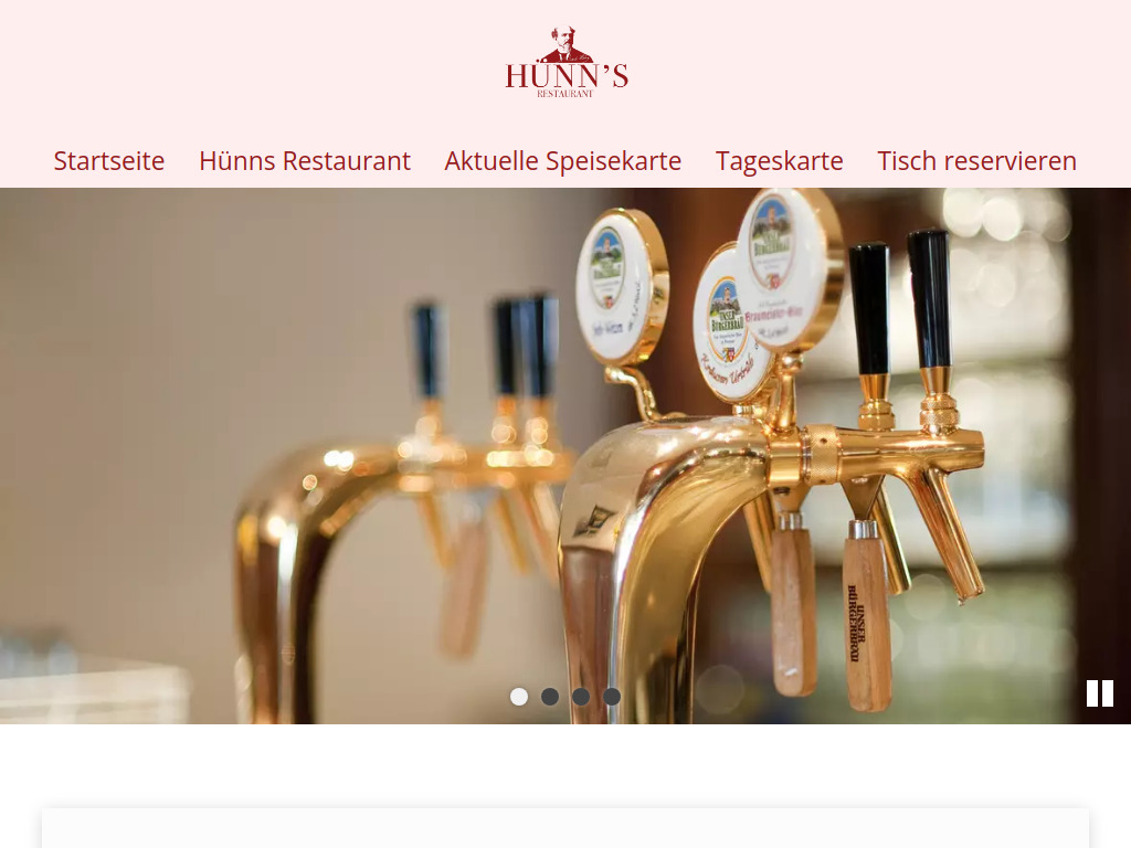 Website von Restaurant Hünn's in Bad Reichenhall