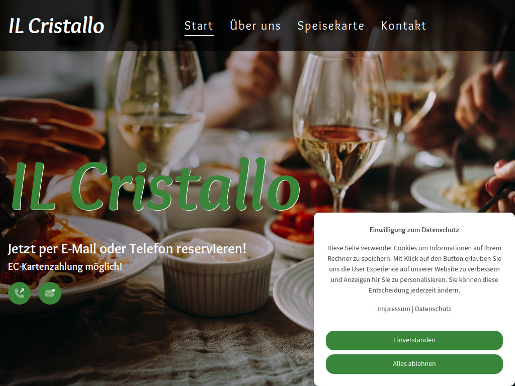 Website von IL Cristallo in Hamburg