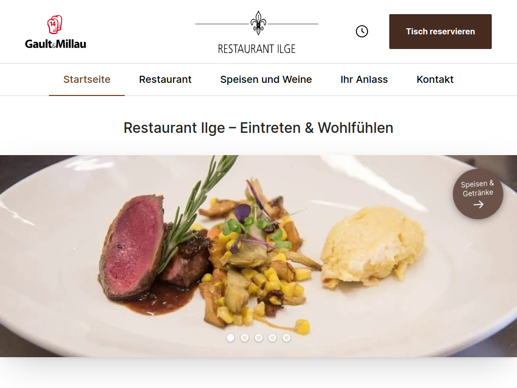 Website von Restaurant Ilge in Stein am Rhein