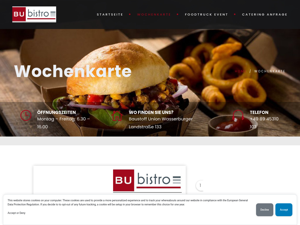 Website von M&M Foodcompany in München