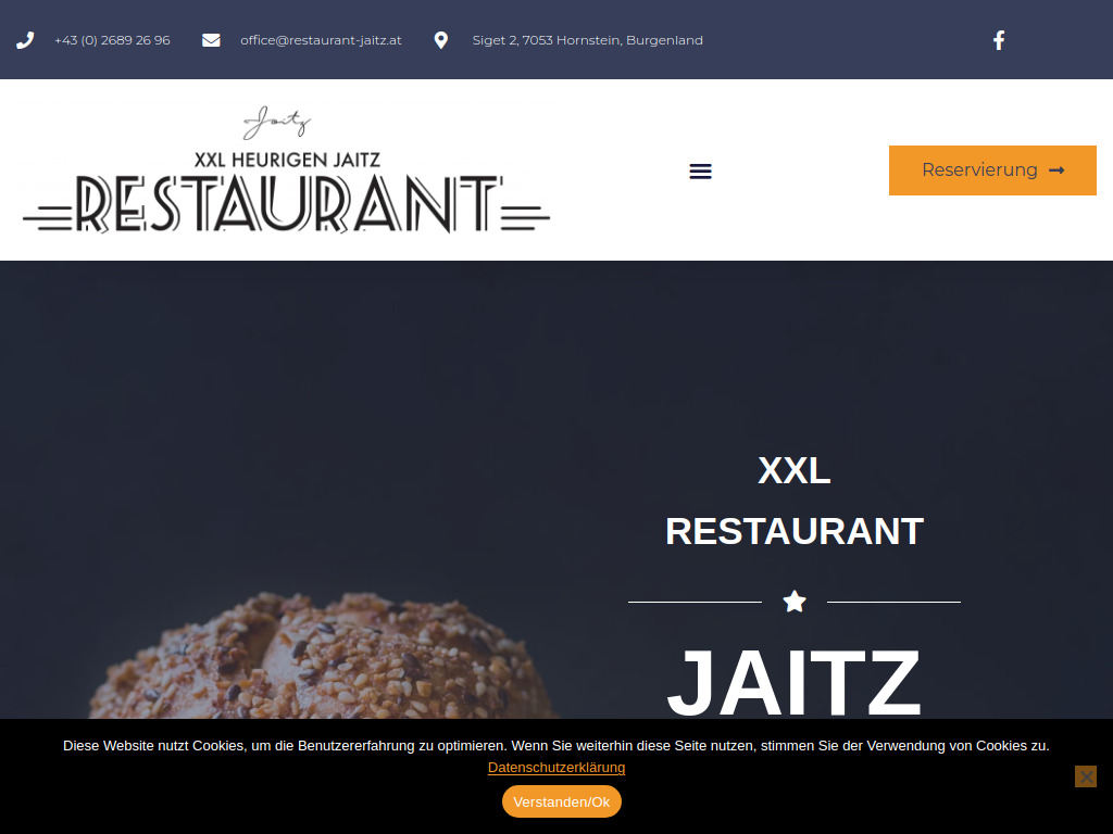 Website von XXL Heurigen Restaurant Jaitz in Hornstein