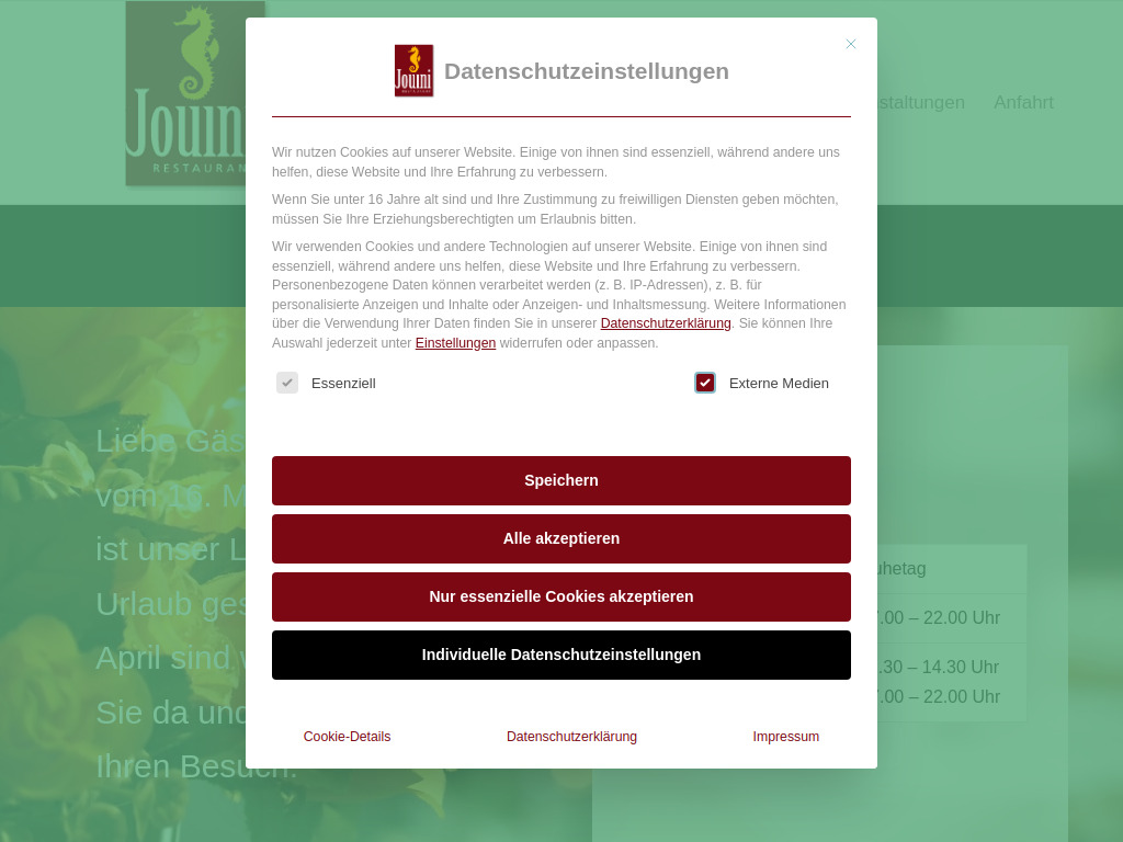 Website von Restaurant Jouini in Elchingen
